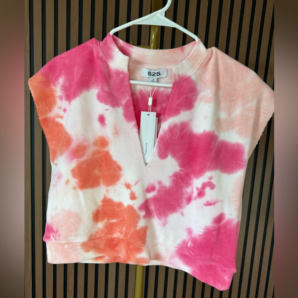 525 America  Colorful Tie-Dye Sweatshirt - Pink and Orange